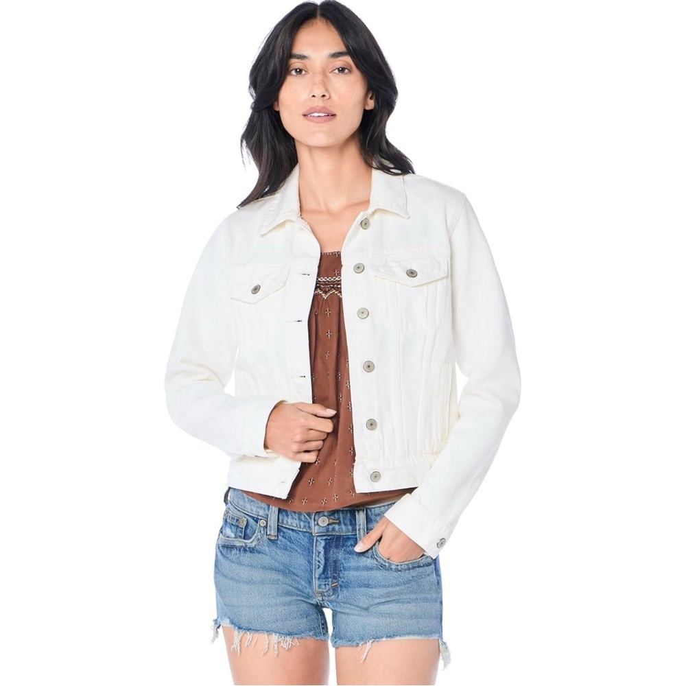 Lucky Brand Tomboy Trucker White Denim Jacket